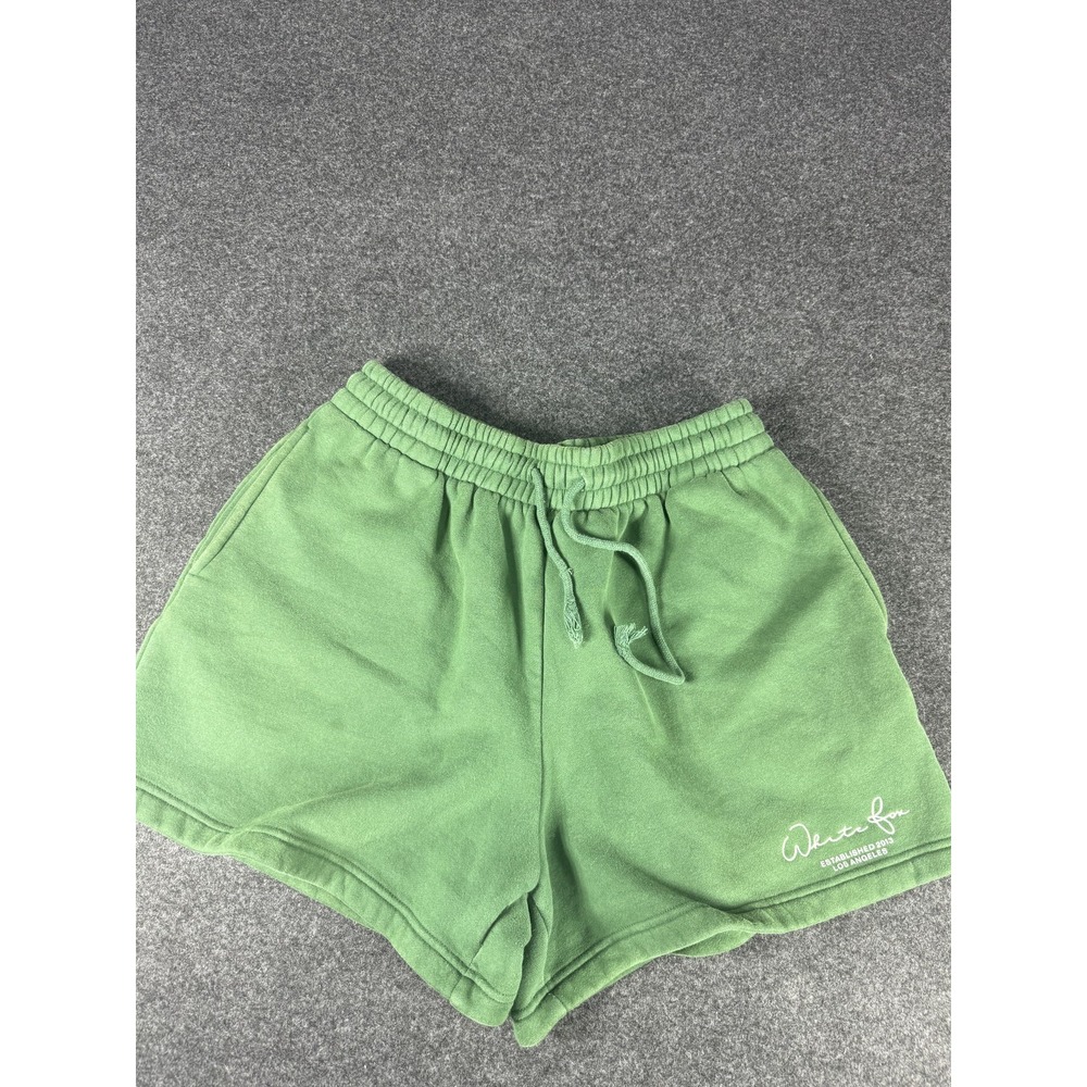 White Fox Relaxed Fit Green Sweat Shorts Size L Minimal Streetwear
